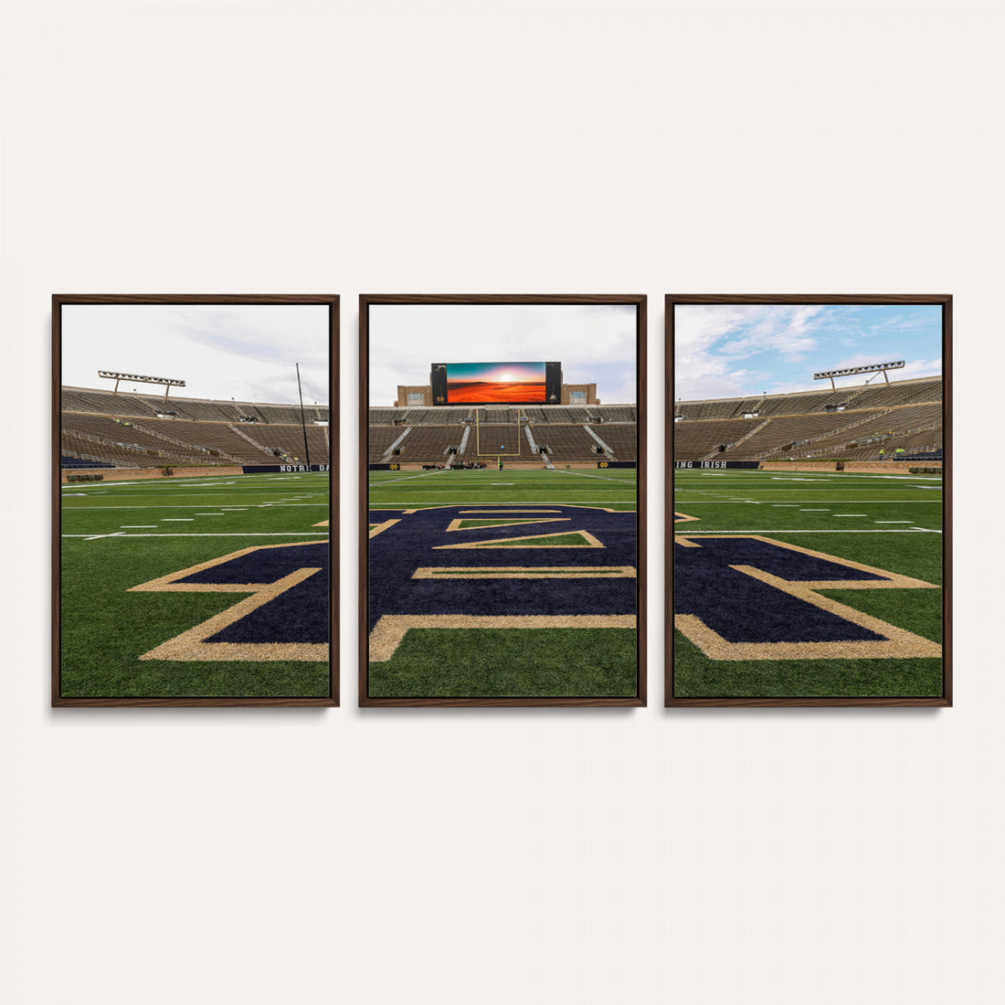 Notre Dame Stadium Giclee Canvas Print | Triptych Wall Art