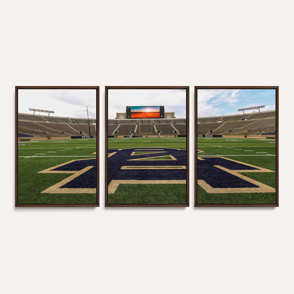 52835-MGV-CV-36X24 - Notre Dame Stadium Giclee Canvas Print | Triptych Wall Art Featuring Iconic Notre Dame Football