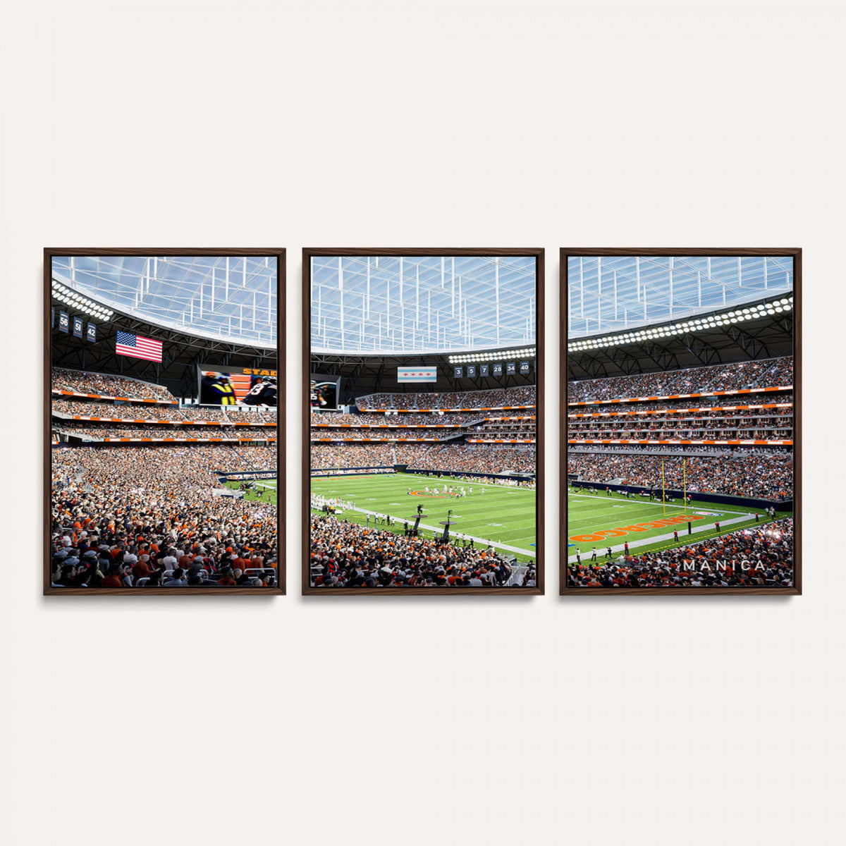 32530647-PAN-FL-20X10 - Chicago Bears Soldiers Field Wall Art Canvas Print, Framed and Ready to Hang