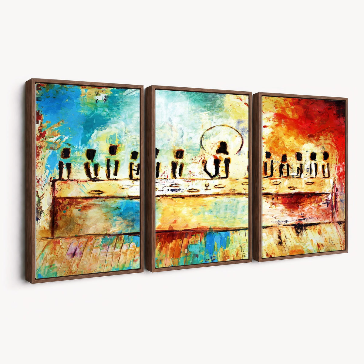 YKE34632598CR-_Poster-30x20 - Abstract Last Supper Wall Art, Jesus and Apostles Canvas Print, Religious Decor