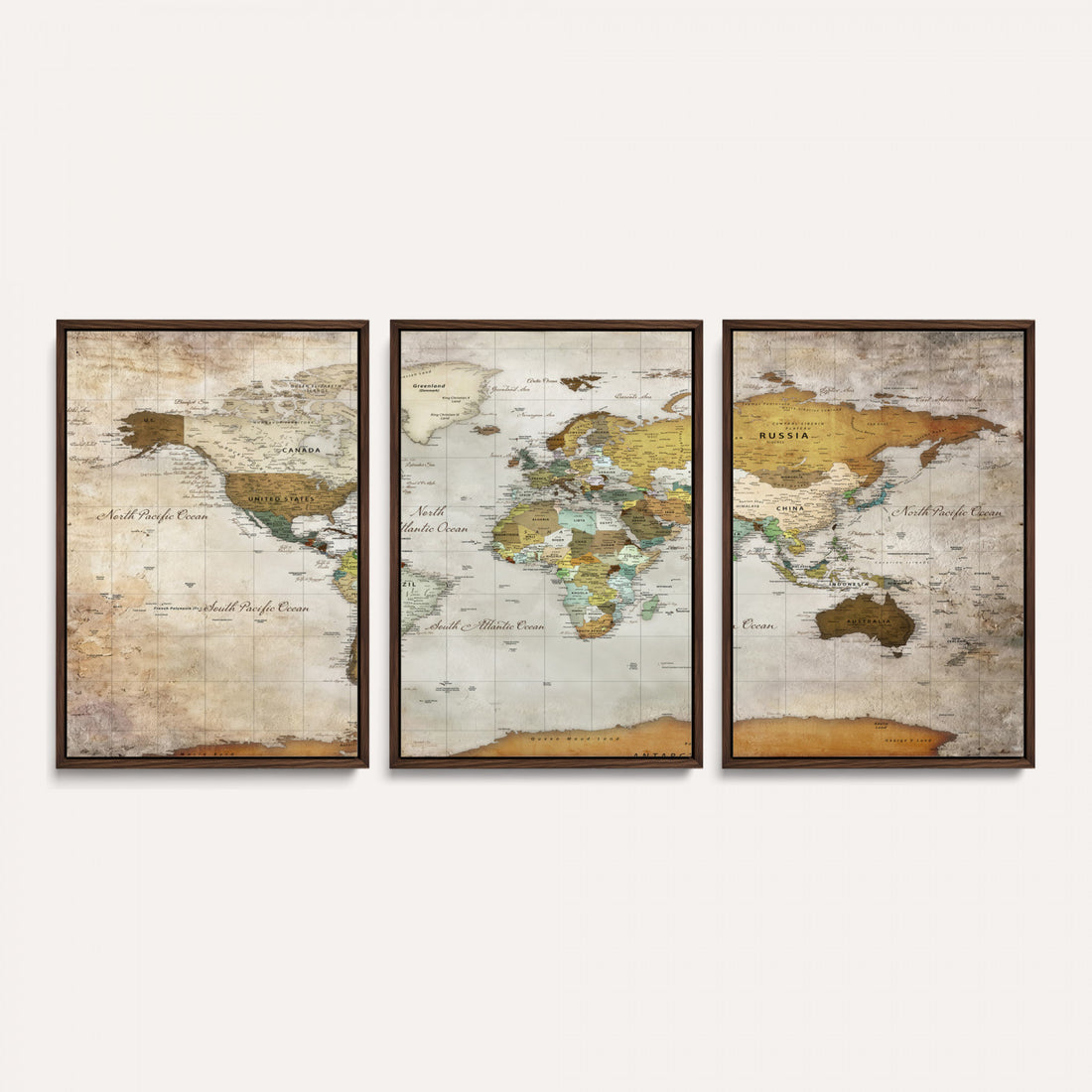 Personalized World Map Canvas Print | Colorful Watercolor Travel Map