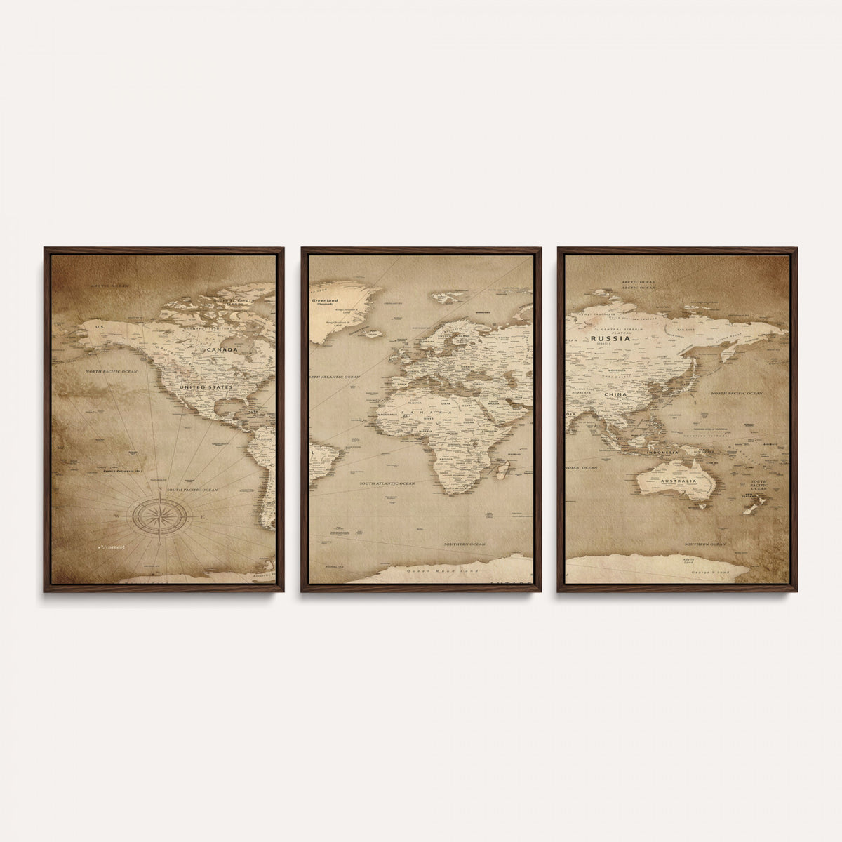 34795134-MGV-CV-36X24 - World Map Wall Art Canvas Print, Modern Decorative Framed Map Artwork Prints for Living Room, Office, Bedroom Wall Decor