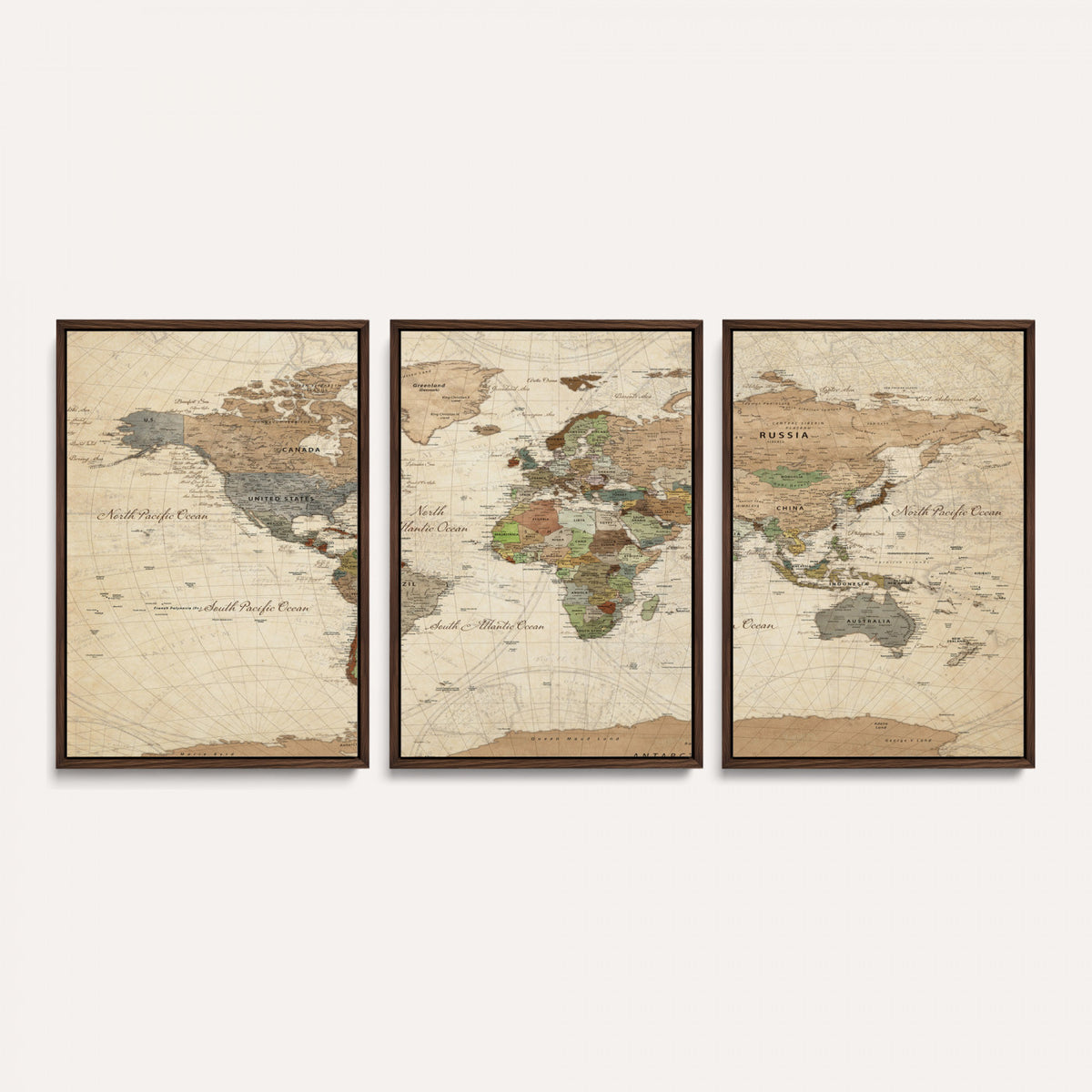 36735609-MGV-CV-36X24 - Framed World Map Wall Art for Home and Office Decor
