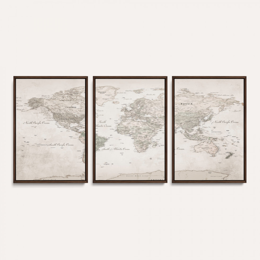 Antique Style World Map Canvas Print | Vintage Detailed World Map Art for Travel Lovers