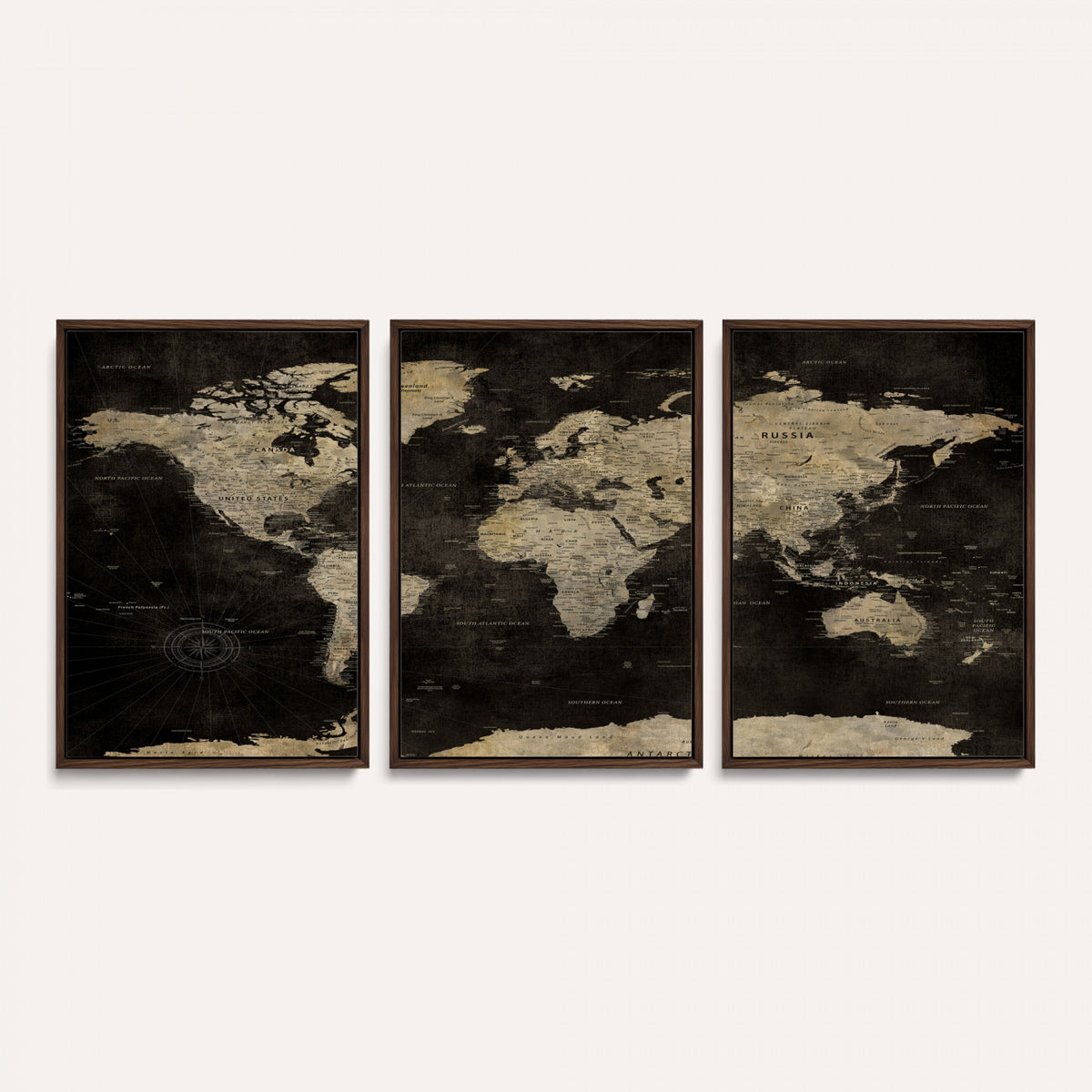 60653880-MGV-CV-36X24 - Push Pin World Map Canvas Wall Art Print, Interactive Travel
