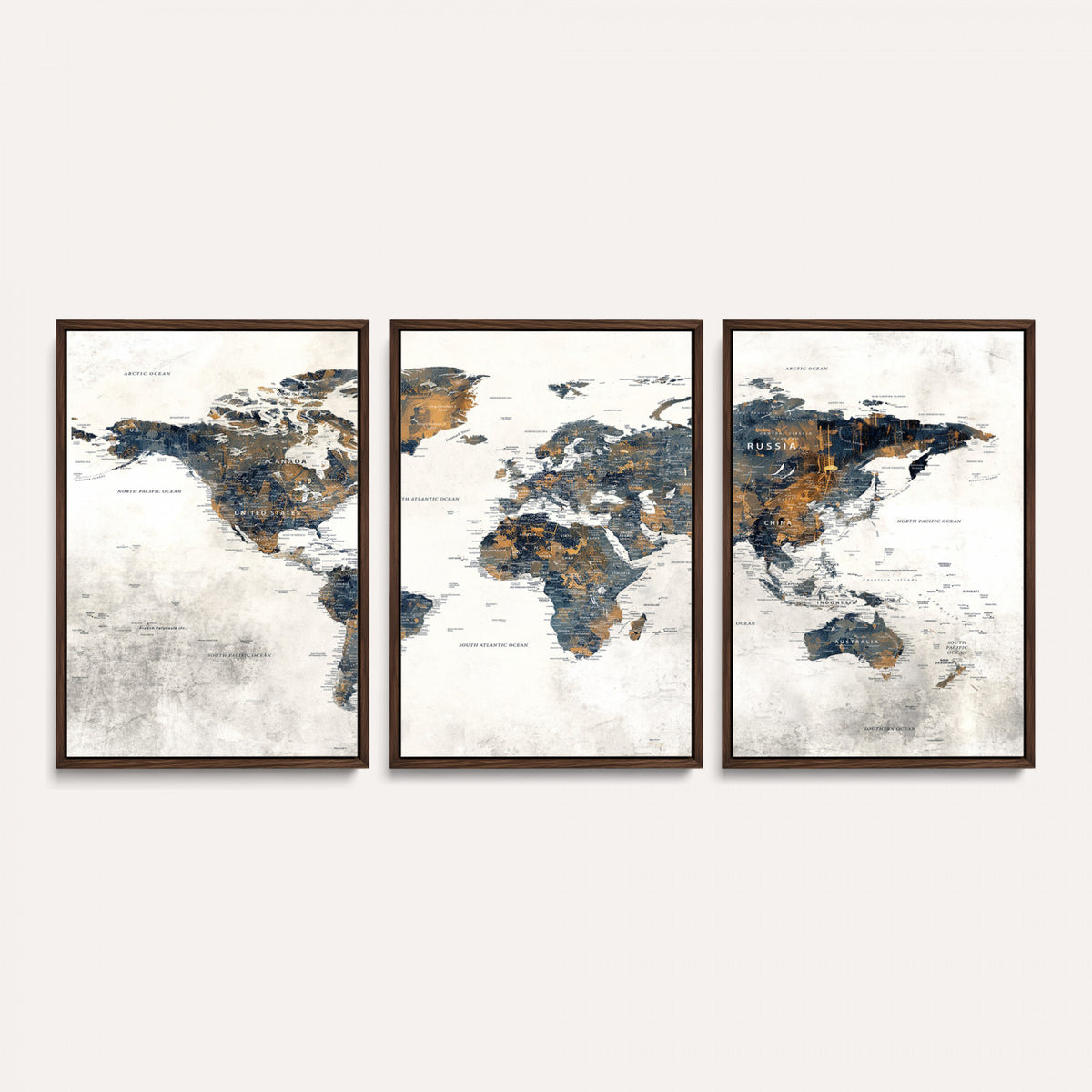 52451147-MGV-CV-36X24 - World Map Wall Art Canvas Print for Office Wall Decor