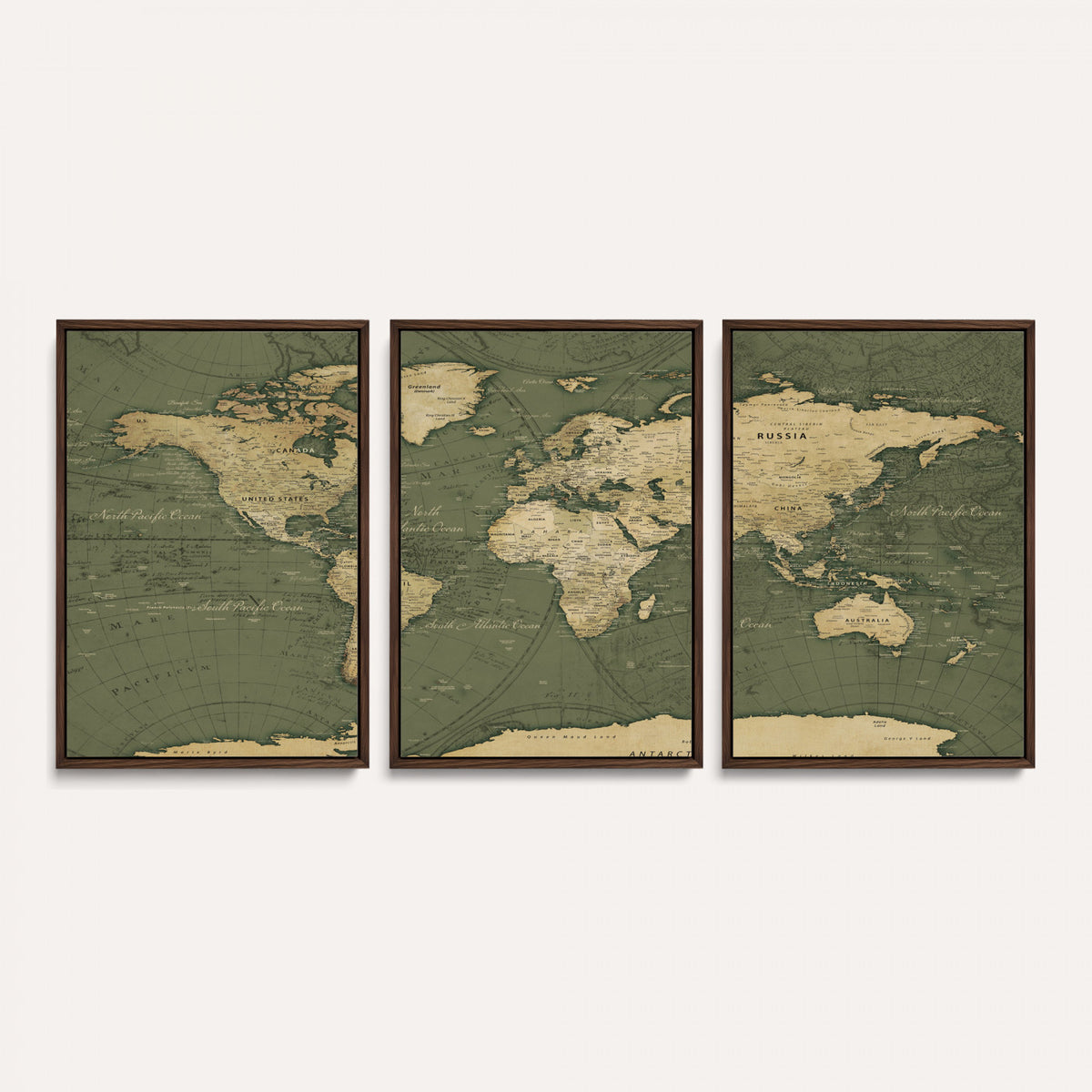 75846040-MGV-CV-36X24 - Large World Map Canvas Wall Art Print for Study Room Decor -