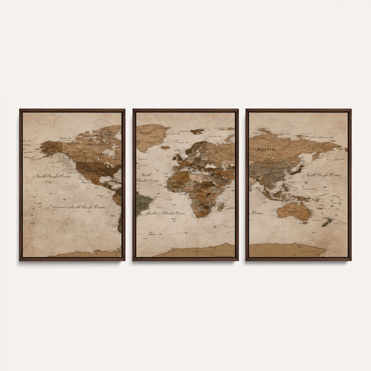 40064188-MGV-CV-36X24 - World Map Wall Art Canvas Print, Modern Decorative Framed Map Artwork Prints for Living Room, Office, Bedroom Wall Decor