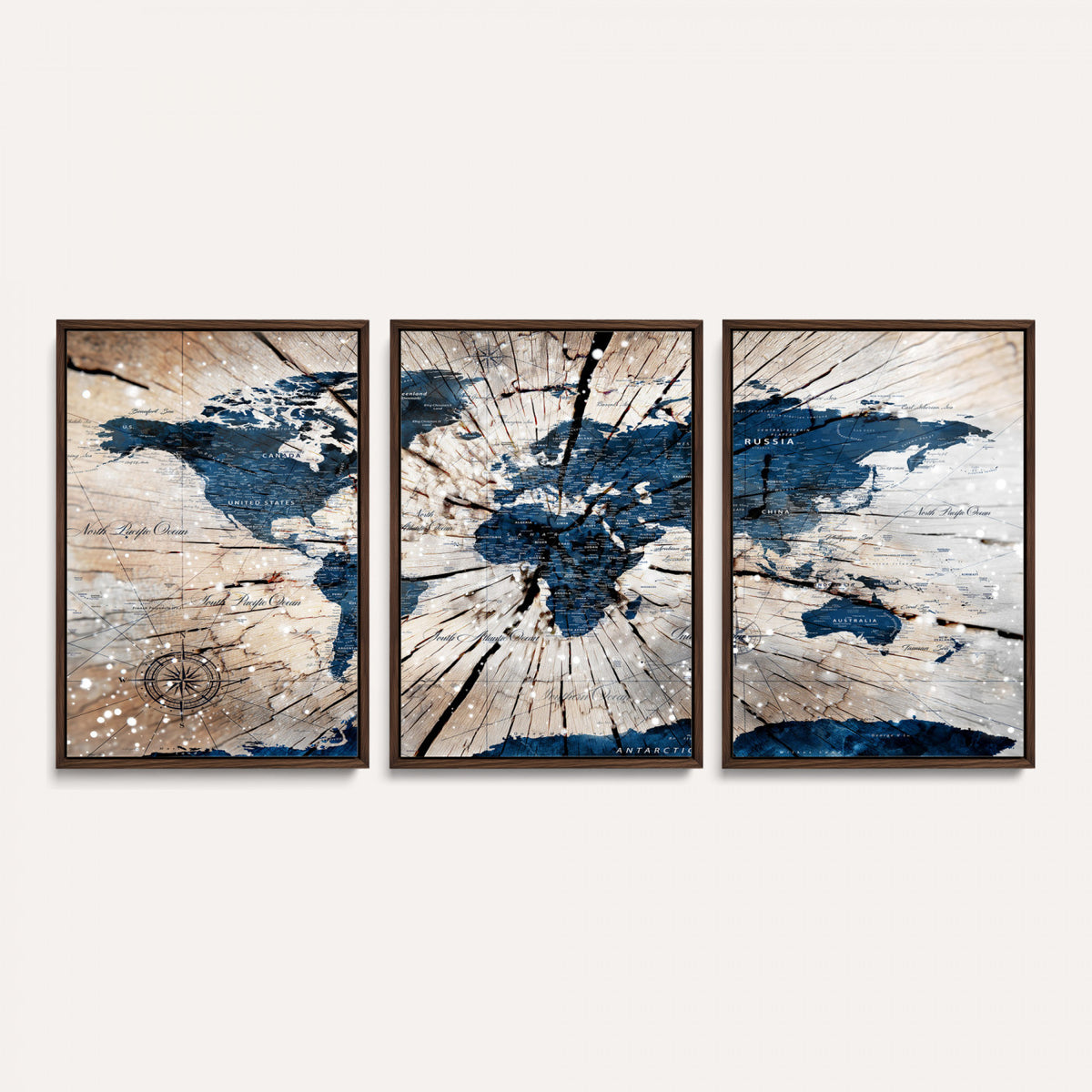 19478704-MGV-CV-36X24 - World Map Wall Art Canvas Print, Modern Decorative Framed Map Artwork Prints for Living Room, Office, Bedroom Wall Decor