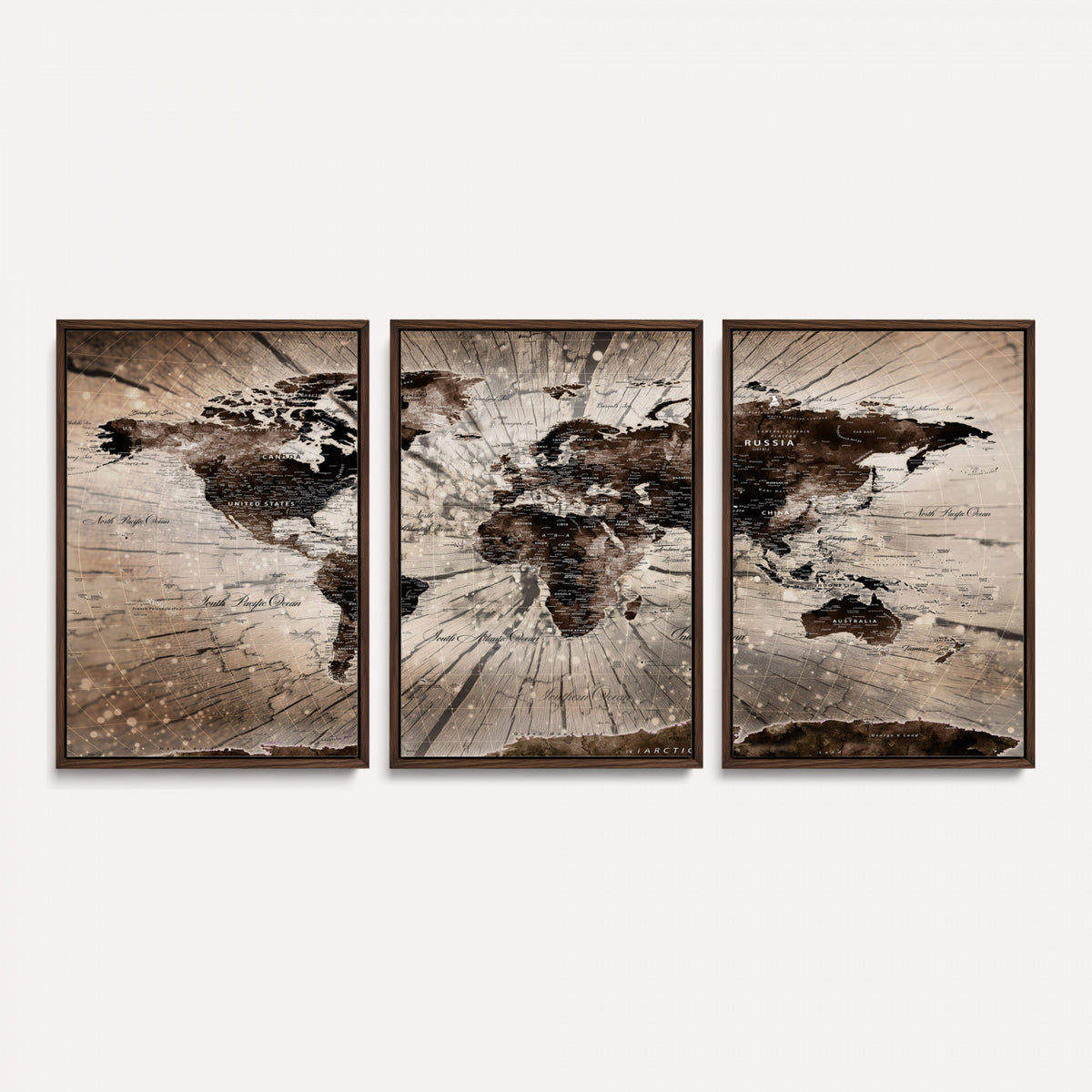 94623295-MGV-CV-36X24 - World Map Wall Art Canvas Print, Modern Decorative Framed Map Artwork Prints for Living Room, Office, Bedroom Wall Decor