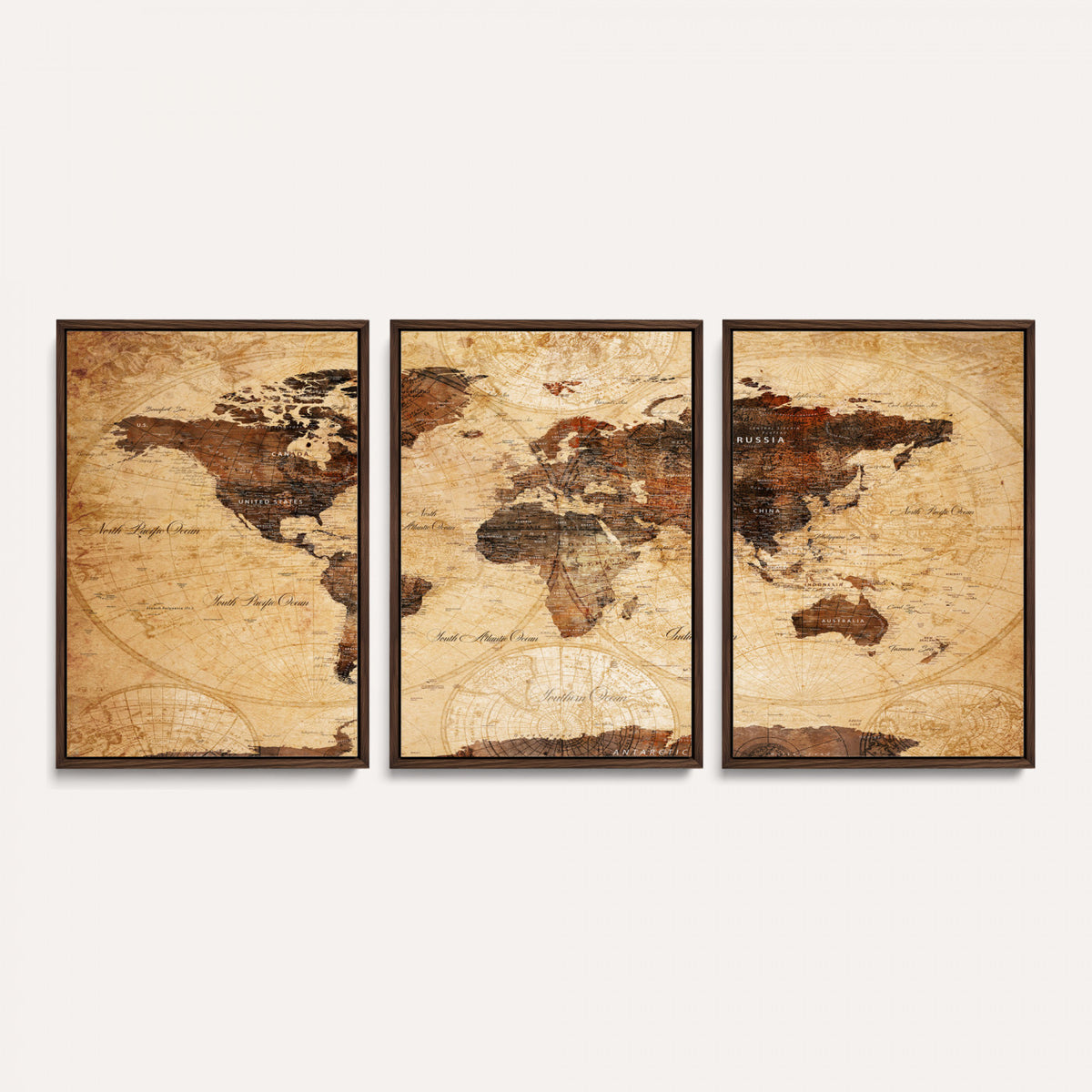 40760475-MGV-CV-36X24 - World Map Wall Art Canvas Print, Modern Decorative Framed Map Artwork Prints for Living Room, Office, Bedroom Wall Decor