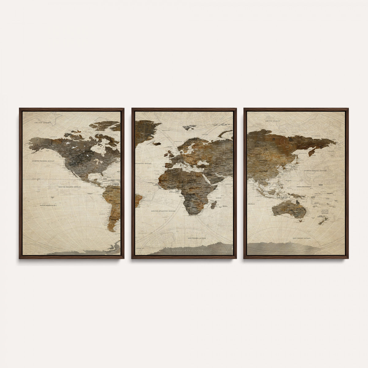 49623468-MGV-CV-36X24 - World Map Wall Art Canvas Print, Modern Decorative Framed Map Artwork Prints for Living Room, Office, Bedroom Wall Decor