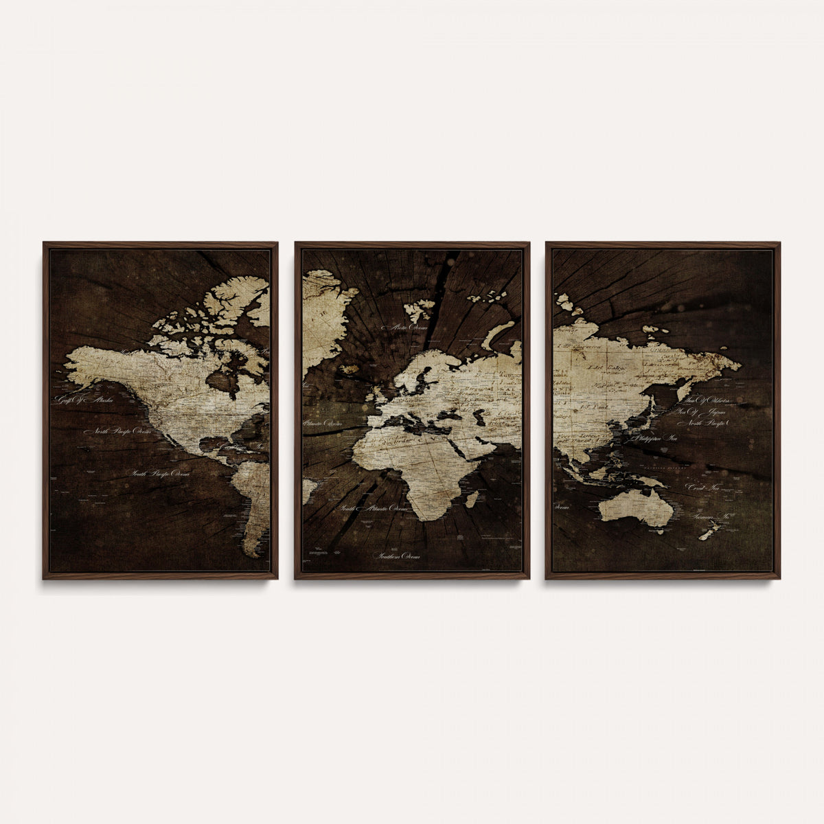 40991509-MGV-CV-36X24 - World Map Wall Art Canvas Print, Modern Decorative Framed Map Artwork Prints for Living Room, Office, Bedroom Wall Decor