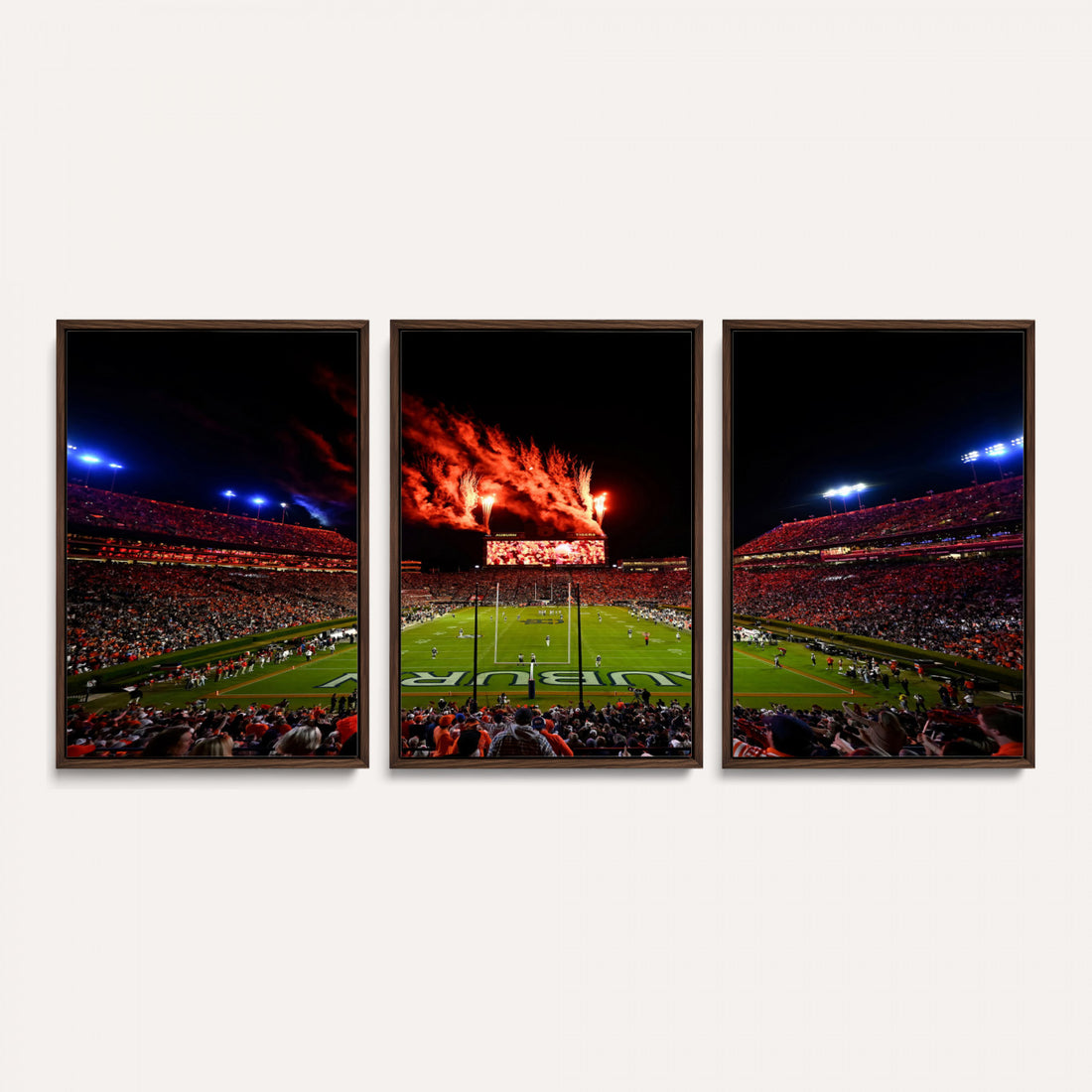Auburn Stadium Wall Art Canvas Print, College Football Night Game