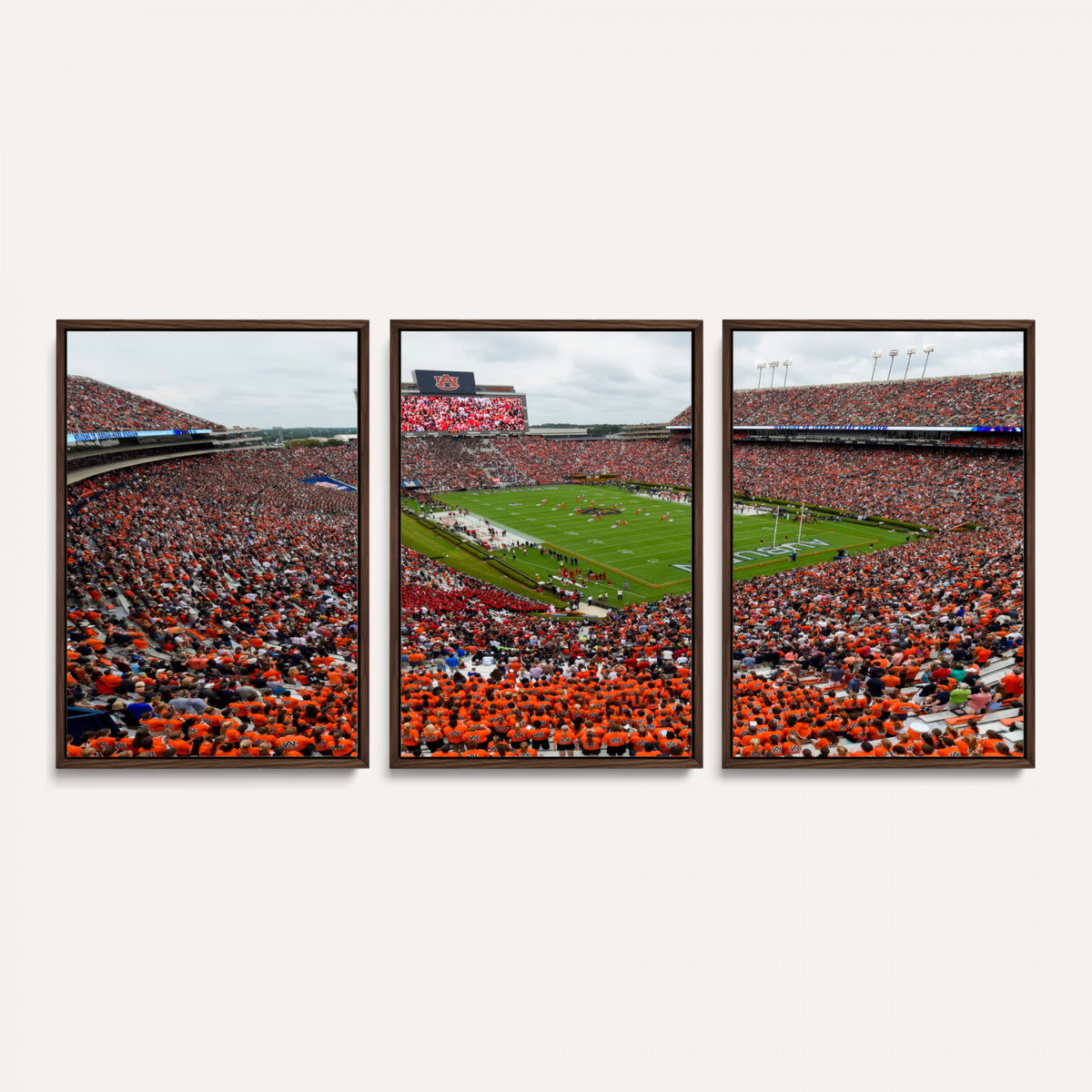 82562490-MGV-CV-36X24 - Auburn Stadium Sunset Wall Art Canvas Print, Jordan Hare Stadium Game Day Crowd, Auburn Tigers Football Artwork
