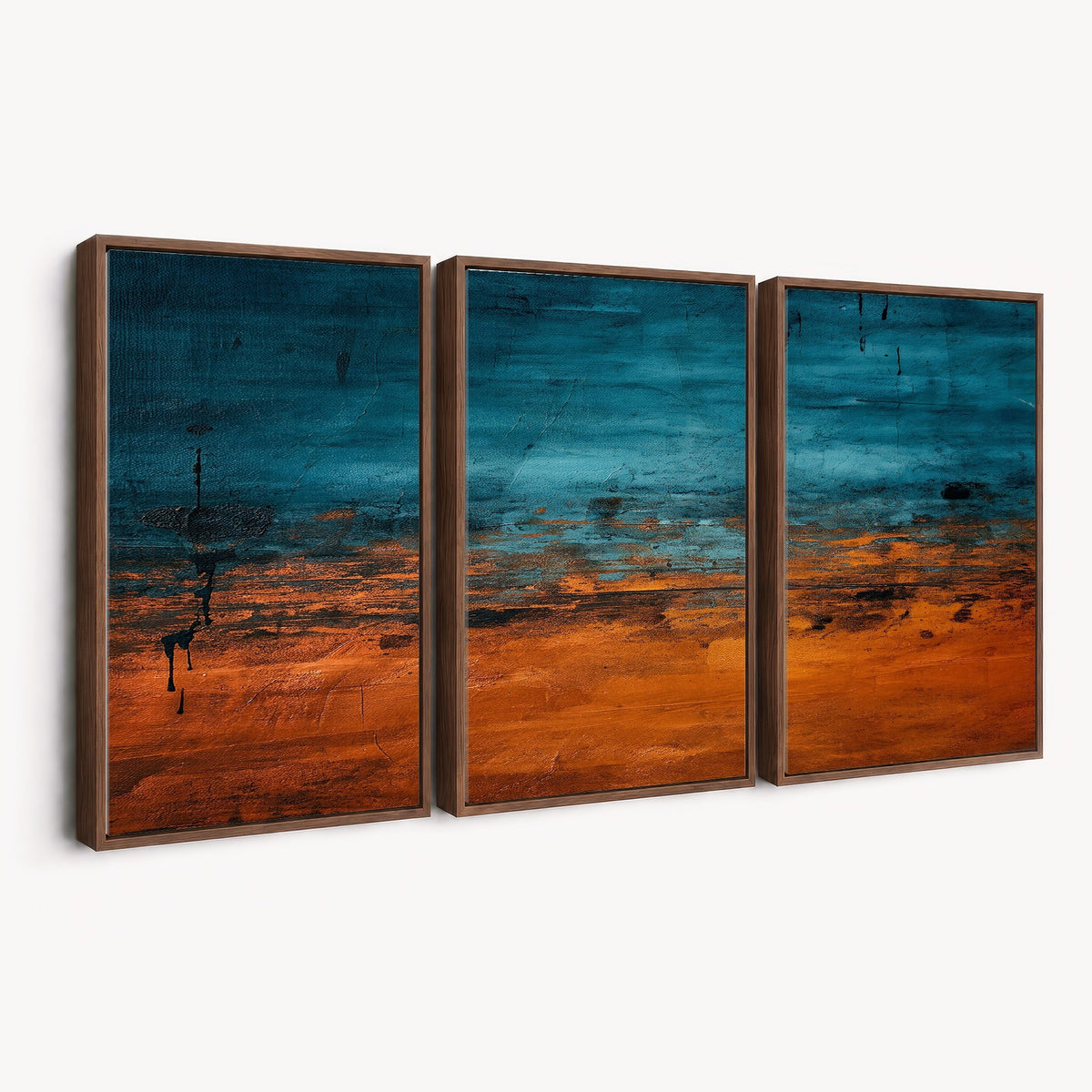 20543081-MGV-CV-24X16 - Teal Orange Abstract Wall Art Canvas Print Modern Large Statement Artwork