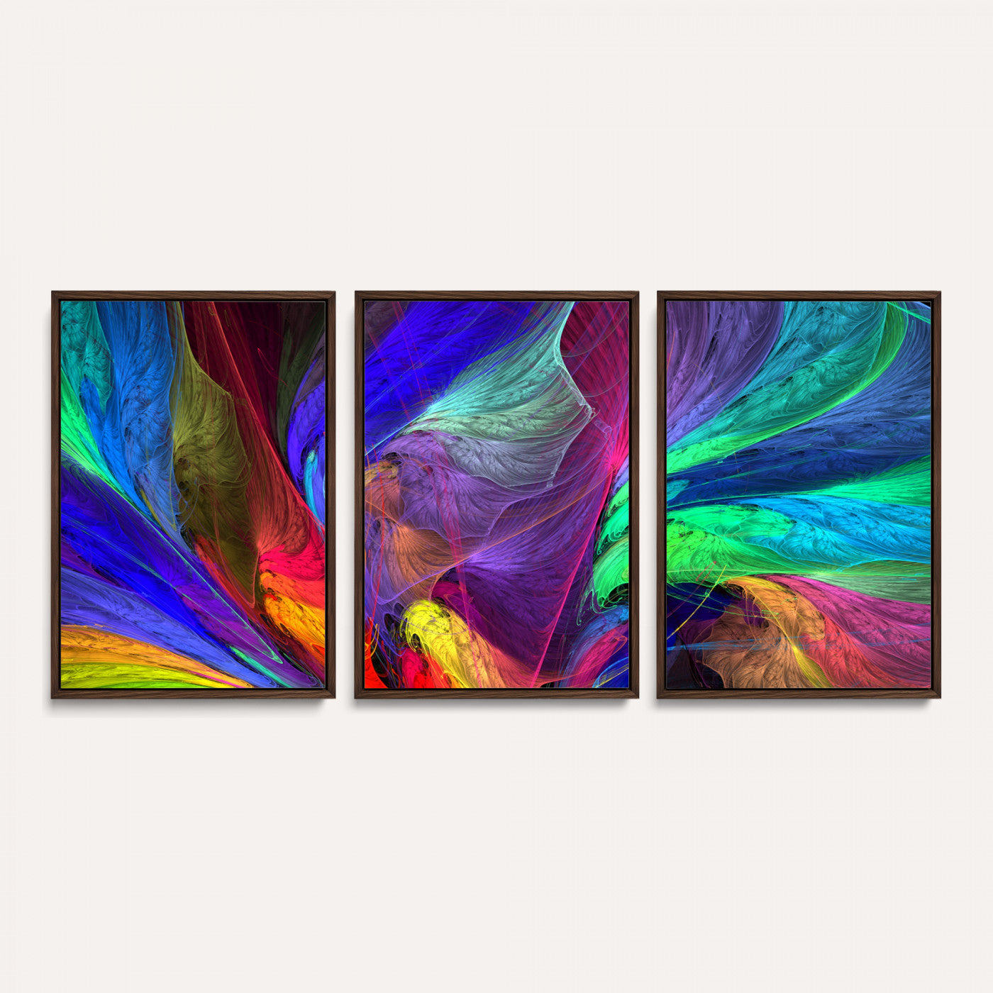 376925791-MGV-CV-36X24 - Colorful Abstract Canvas Wall Art, Rainbow Swirl Fractal Print, Bold Multicolor Living Room Decor, Vibrant Energy Art, Large Abstract Wall Art
