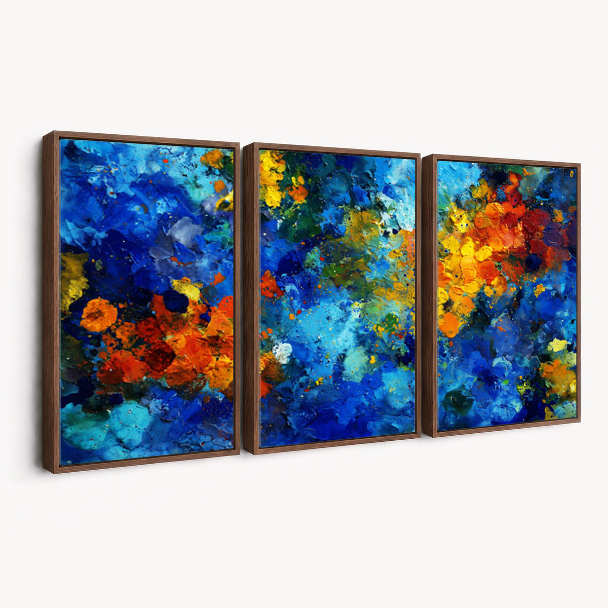 52431611-MGV-CV-36X24 - Vibrant Blue Abstract Canvas Wall Art Colorful Painterly Oil Painting Style Print