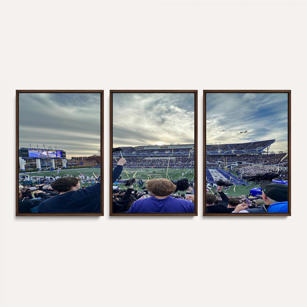 400867JMU-MGV-CV-36X24 - JMU Stadium Wall Art Canvas Print for Game Room Decor - James Madison University Stadium