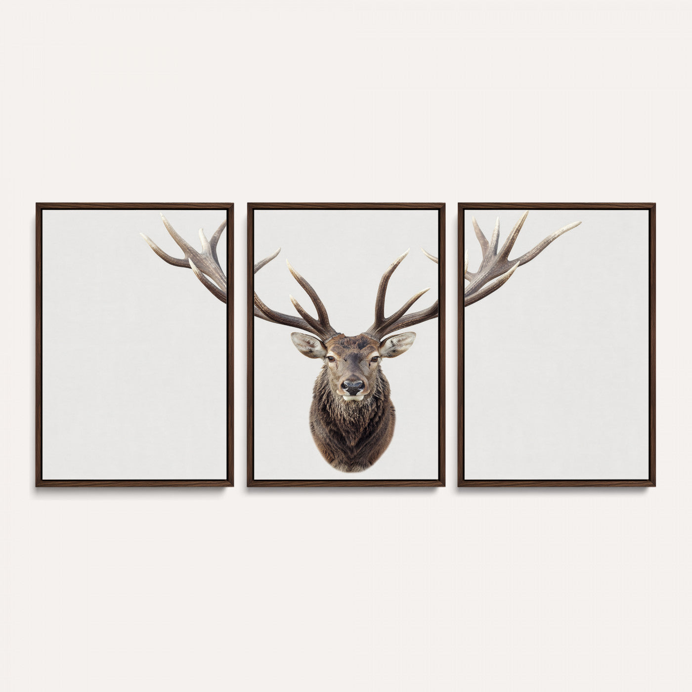 840173GY-MGV-CV-36X24 - Majestic Red Deer Canvas Wall Art – Stag Antlers Horns Print, Wildlife Hunting Poster, Rustic Cabin Lodge Decor