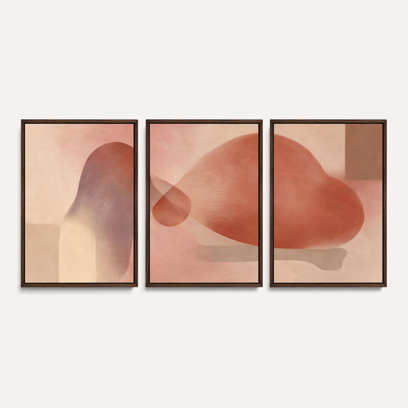 85110643-MGV-CV-36X24 - Vinna Begin Calin Biomorphic Abstract Wall Art Canvas Print, Terracotta Pink Organic Shapes Art Painting Print