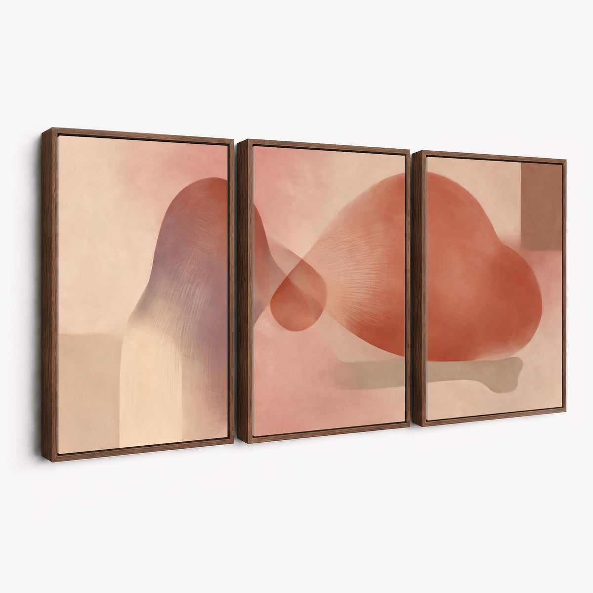 85110643-MGV-CV-36X24 - Vinna Begin Calin Biomorphic Abstract Wall Art Canvas Print, Terracotta Pink Organic Shapes