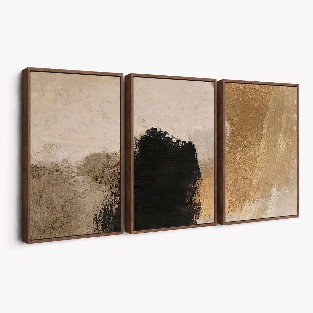 36003778-MGV-CV-48X32-3P - Mid Century Modern Geometric Canvas Wall Art, Abstract Triptych Print