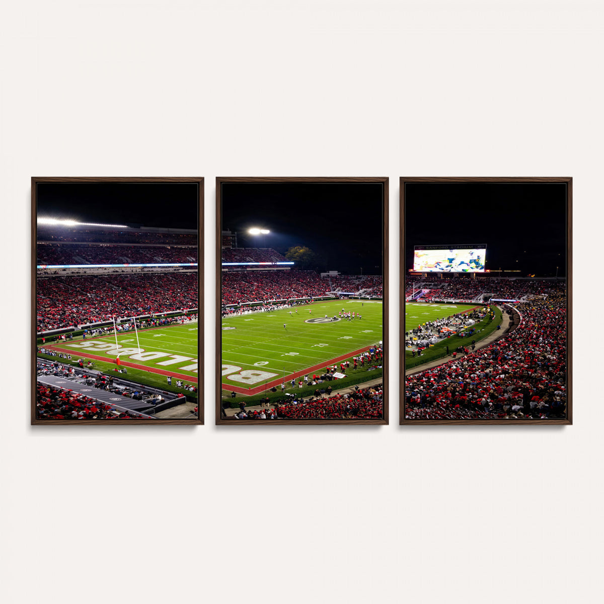 73520603-_Poster-30x20 - Georgia Bulldogs Sanford Stadium Canvas Print 3 Piece Framed Wall Art Extra Large Floating Frame Nature Poster Made in USA