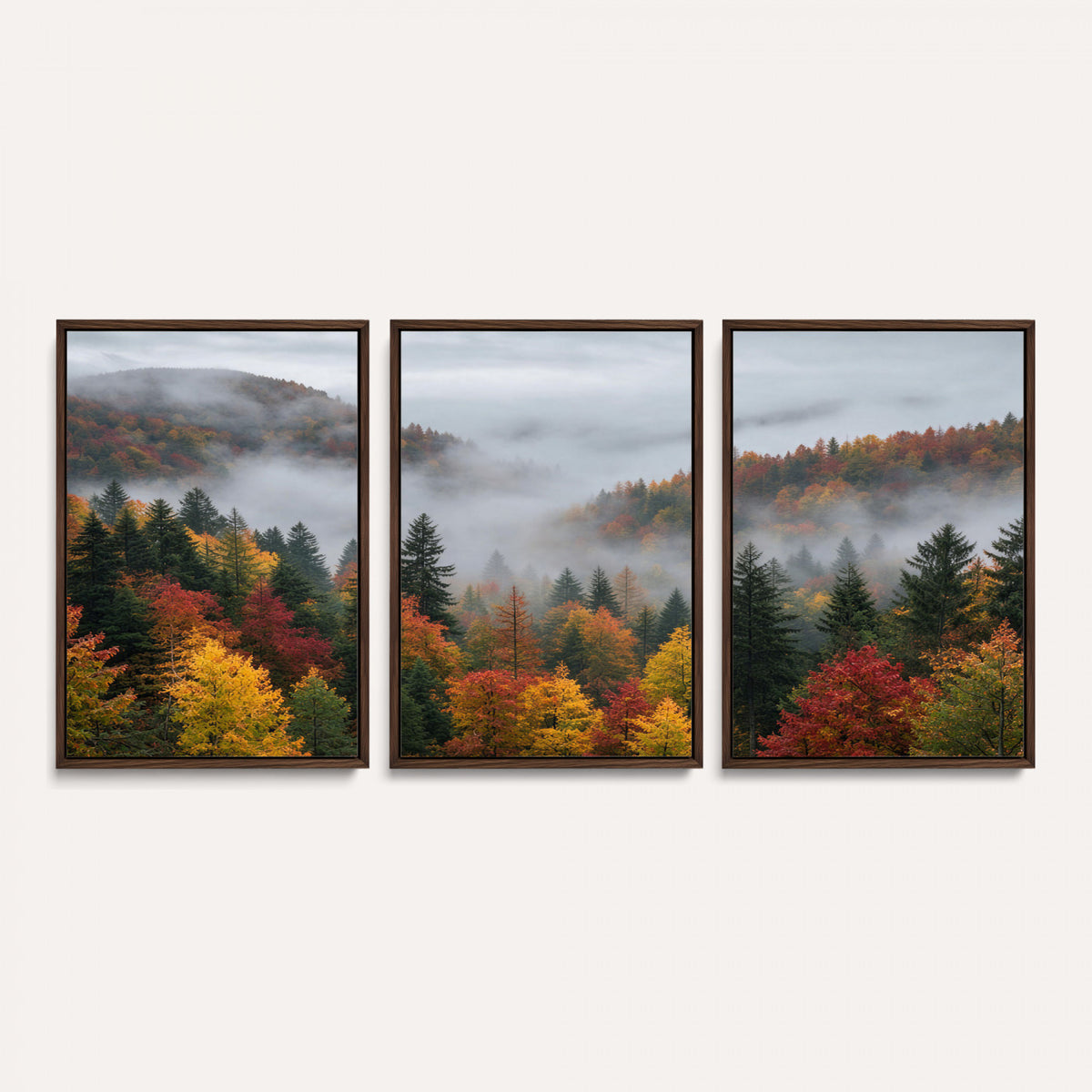 47877083-_Poster-30x20 - Fall Forest Misty Mountain Canvas Print Smoky Mountain Landscape Wall Art Autumn Trees Nature Poster Printing