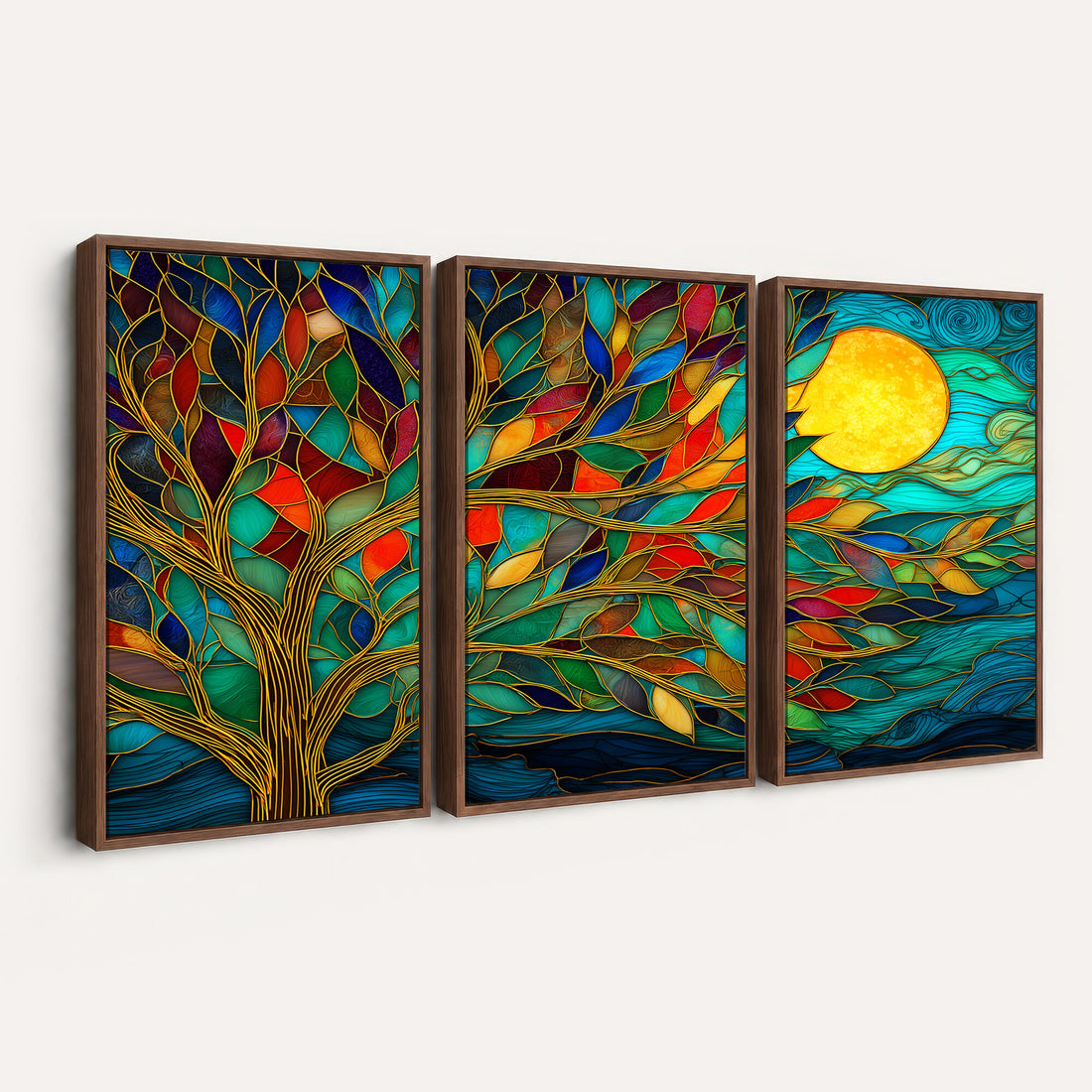 Stained Glass Tree Of Life Wall Art - Vibrant Mosaic Nature Home Decor