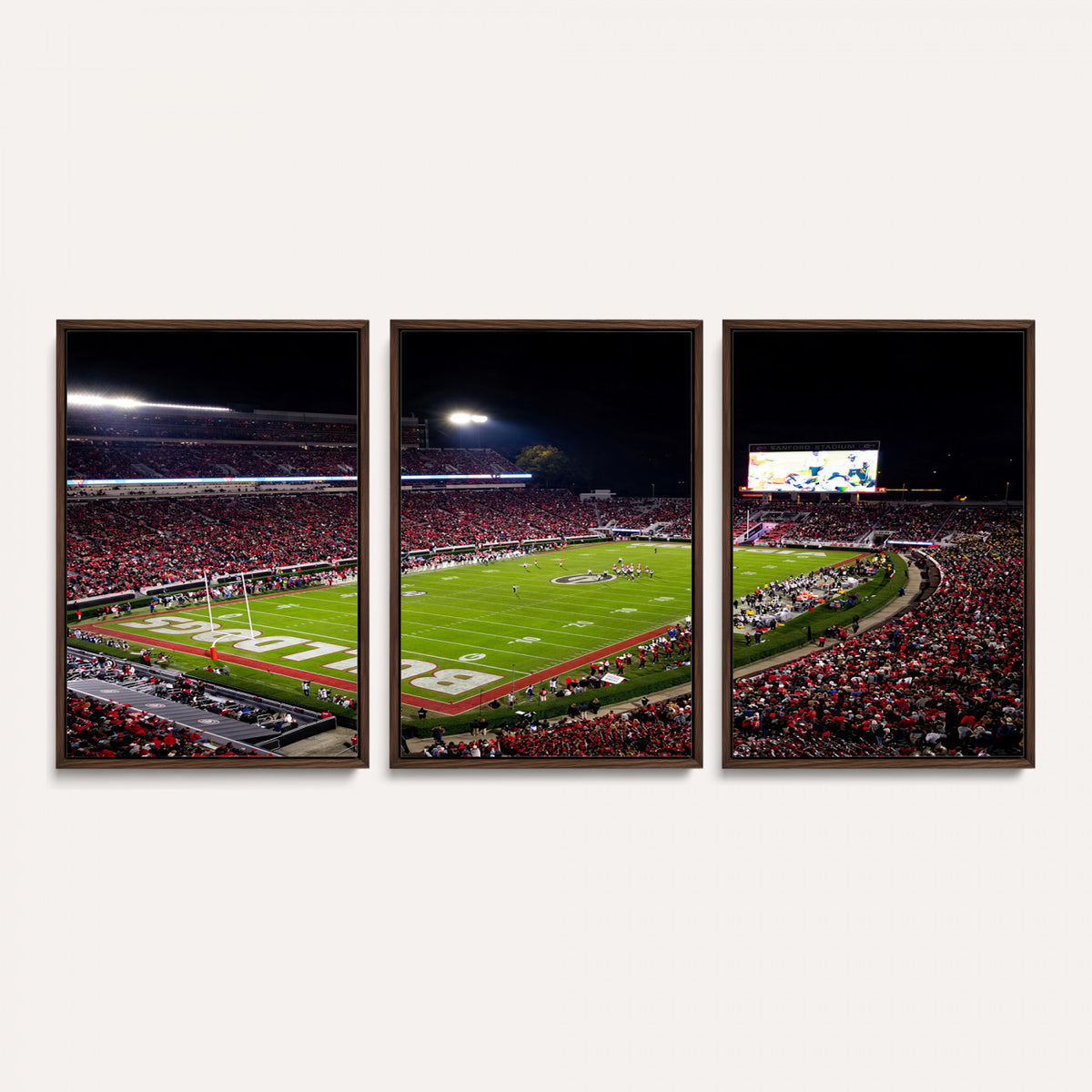 12753057-MGV-TP-30X20 - Sanford Stadium Night Game Canvas Wall Art - Georgia Bulldogs Football Stadium Print