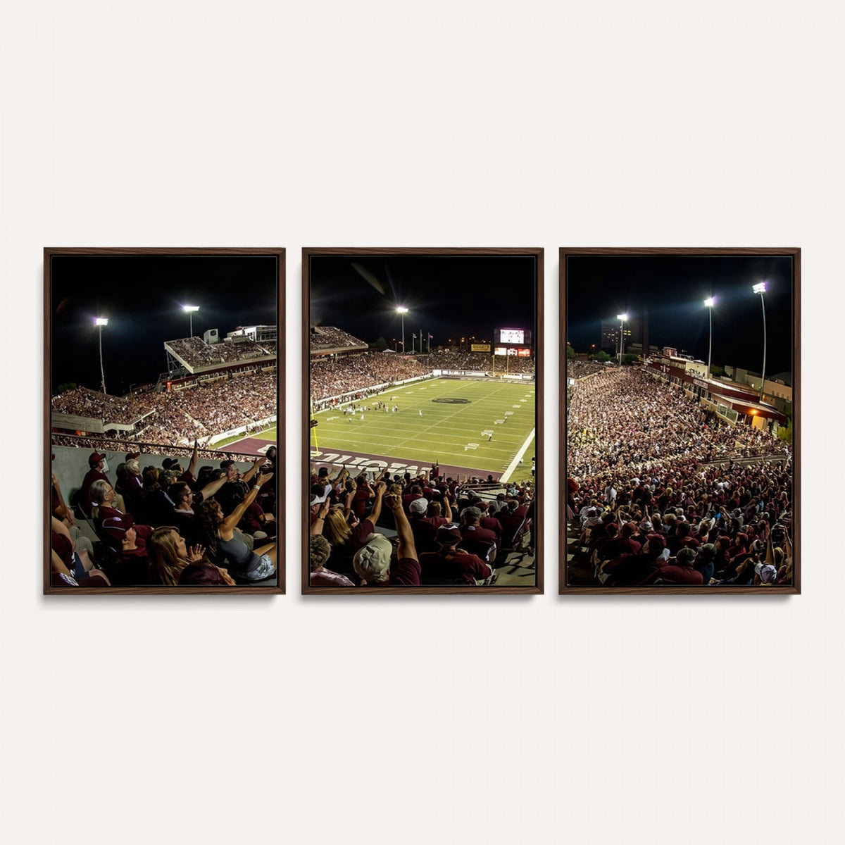 94126-MGV-CV-36X24 - Washington-Grizzly Stadium Canvas Wall Art | Exciting Game Night Atmosphere in Panoramic View