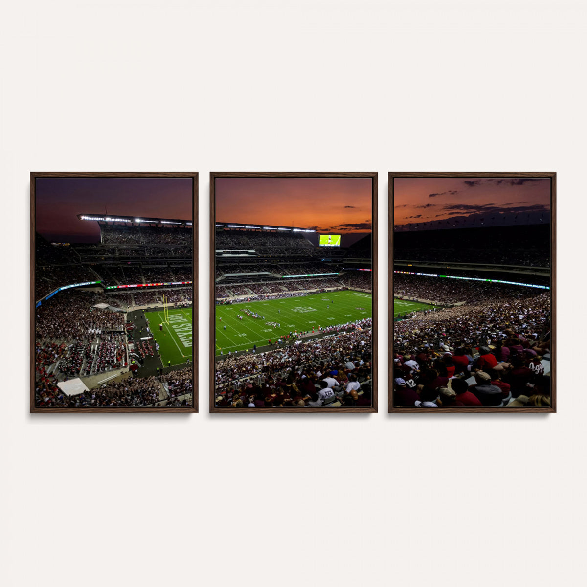 45603-MGV-CV-36X24 - Texas A&M Aggies Football Team Print, College Station Kyle Field Stadium Canvas Wall Art