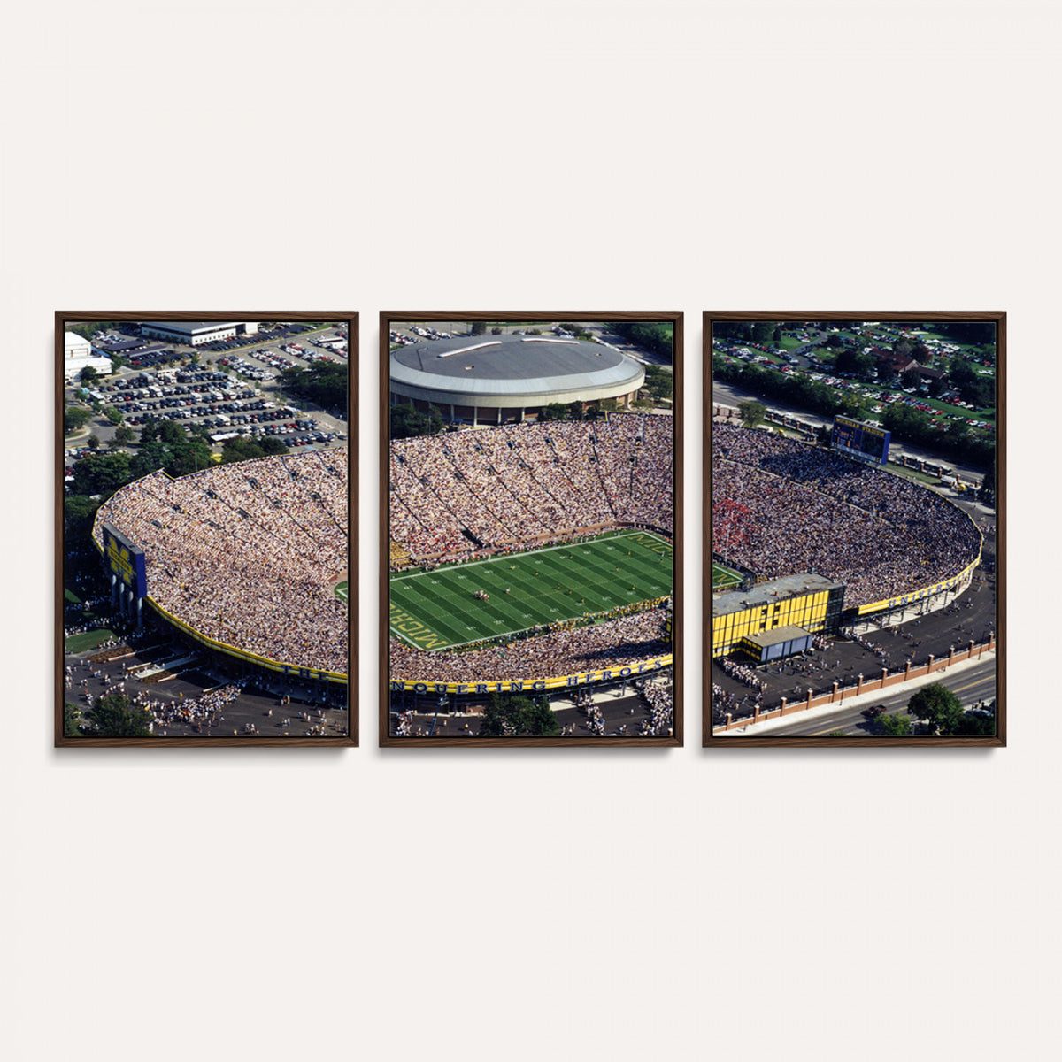 27314-MGV-CV-36X24 - Michigan Wolverines Football Team Print, Ann Arbor Michigan Stadium Wall Art