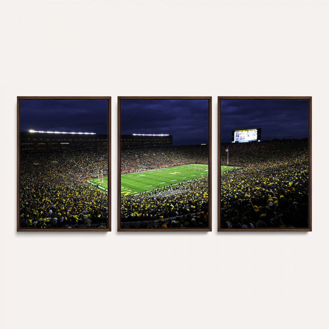 Michigan Wolverines Football Canvas Wall Decor, Football Team Print, Ann Arbor Michigan Stadium