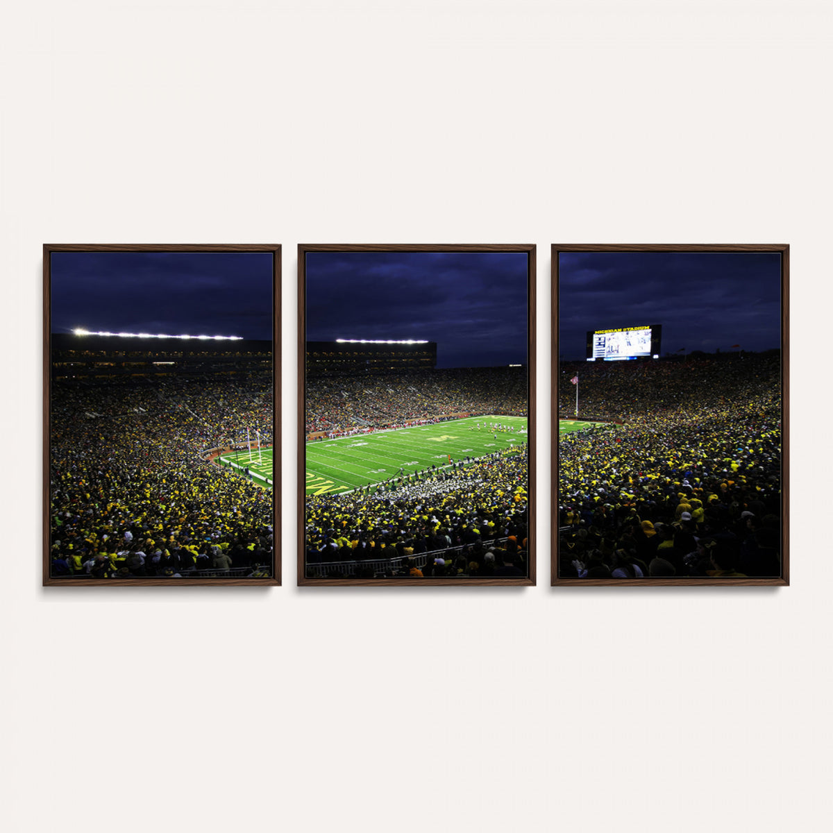 15448-MGV-CV-36X24 - Michigan Wolverines Football Canvas Wall Decor, Football Team Print, Ann Arbor Michigan Stadium