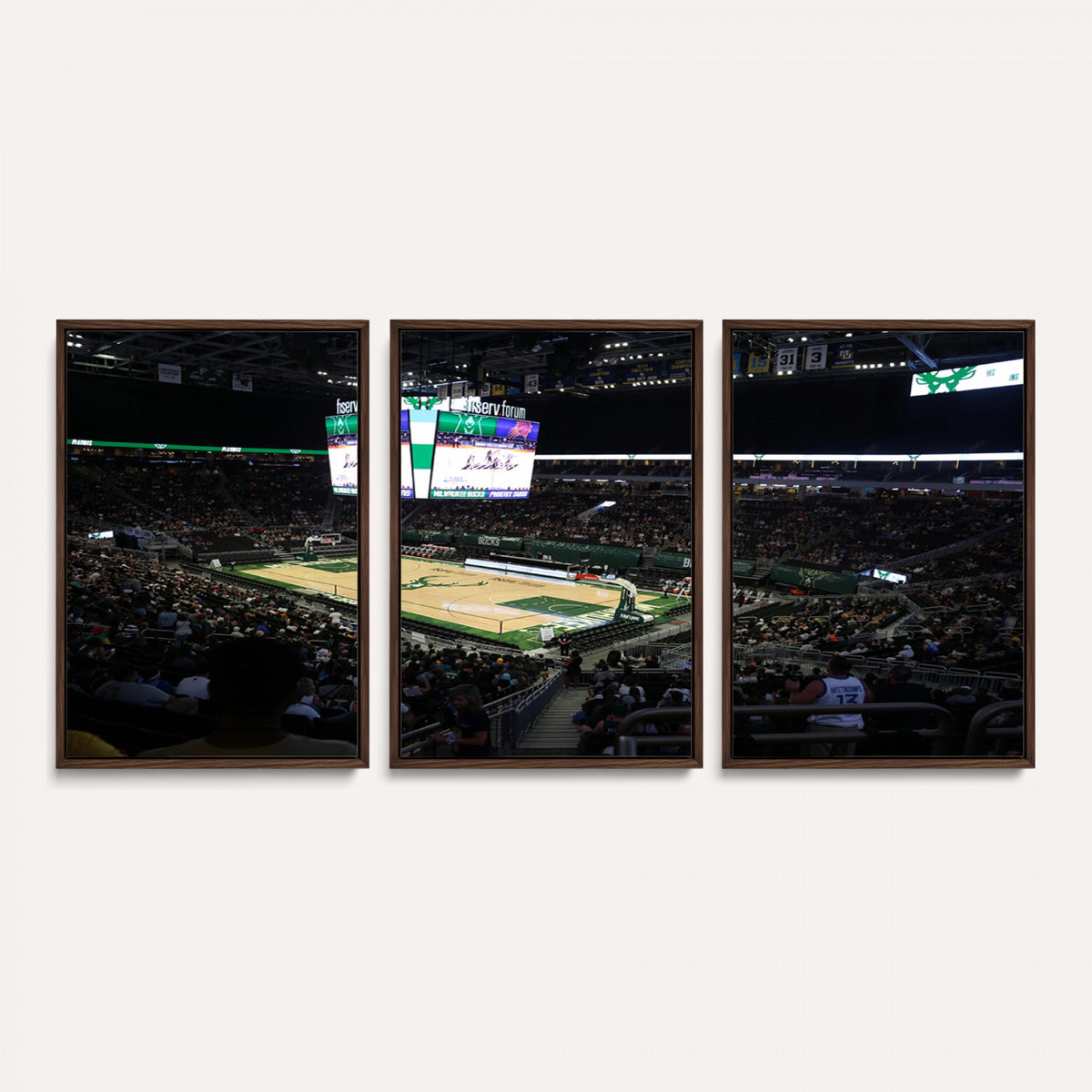 69882-MGV-CV-36X24 - Milwaukee Bucks Basketball Print, Fiserv Forum Stadium Wall Art