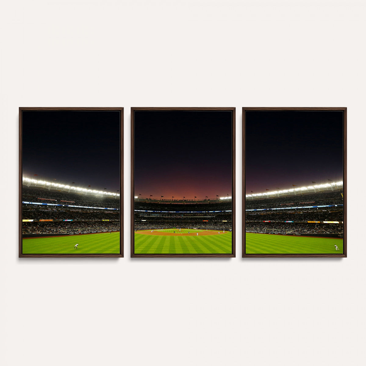 59138-MGV-CV-36X24 - Yankee Stadium Night Game Triple Canvas, New York Yankees Stadium Wall Art