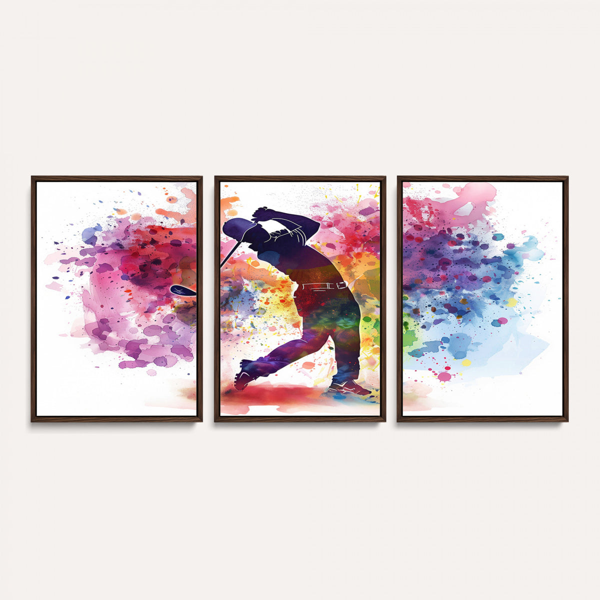 66537-MGV-CV-36X24 - Colorful Golfer Swing Wall Art Canvas Print, Ready to Hang