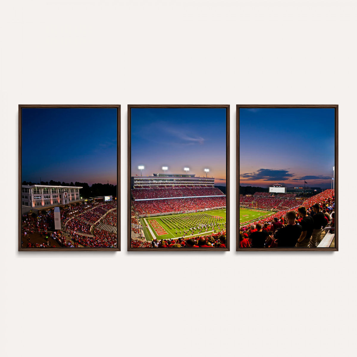 33313-MGV-CV-36X24 - NC State Wolfpack Football Team Print - Raleigh Carter-Finley Stadium Wall Art Canvas Print