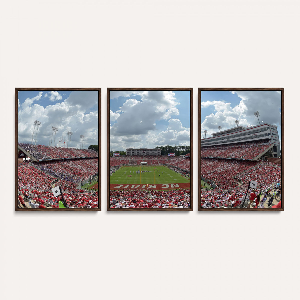 30640-MGV-CV-36X24 - NC State Wolfpack Football Team Print Canvas- Raleigh Carter-Finley Stadium Wall Art Canvas Print