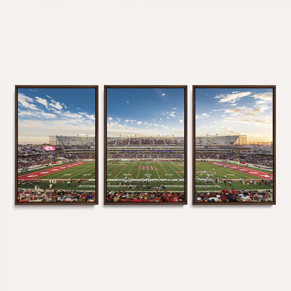36612-MGV-CV-36X24 - Framed Houston Cougars Football Team Print - Houston TDECU Stadium Wall Art Canvas Print