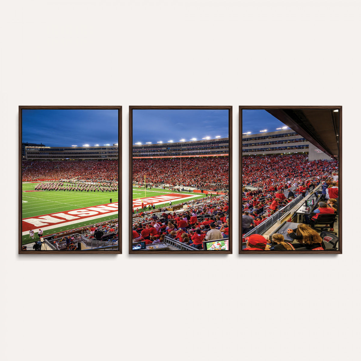 57601-MGV-CV-36X24 - Wisconsin Badgers Football Team Print - Madison Camp Randall Stadium Wall Art, Wisconsin Badgers