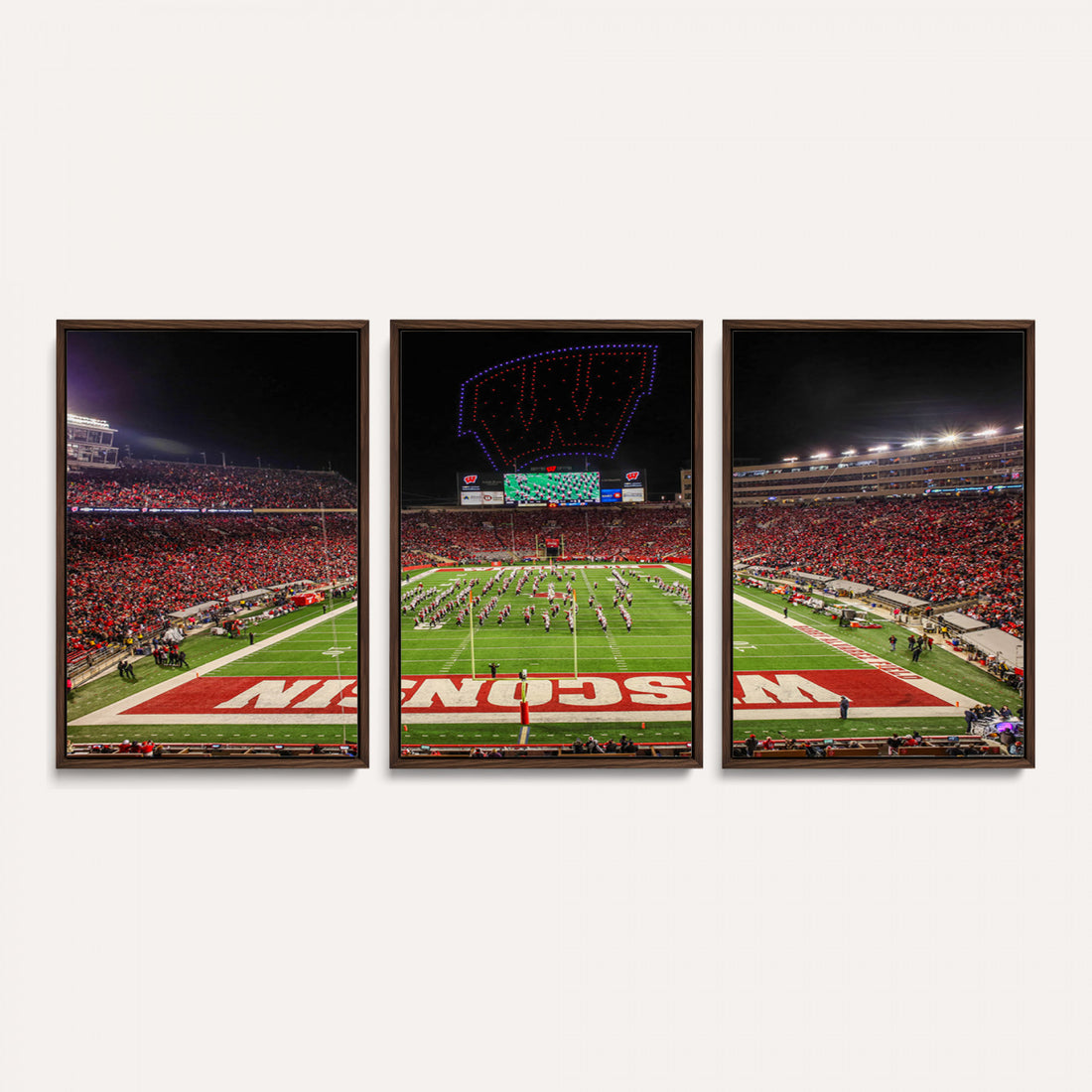 Wisconsin Badgers Football Team Print Canvas, Madison Camp Randall Stadium