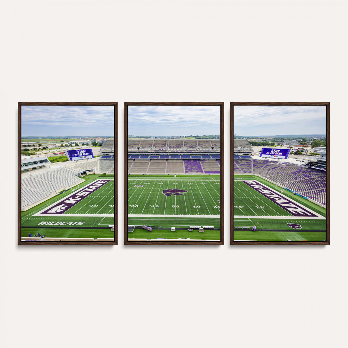 29452-MGV-CV-36X24 - KState Wildcats Football Team Print - Manhattan Bill Snyder Family Football Stadium Wall Art Canvas