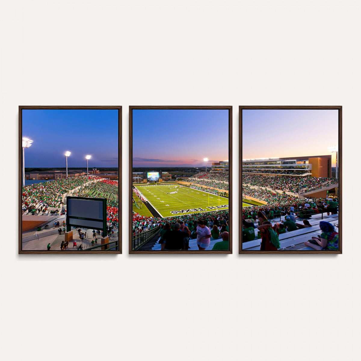 25916-MGV-CV-36X24 - University of North Texas Mean Green Football Team Print - Denton DATCU Stadium Canvas Print Wall