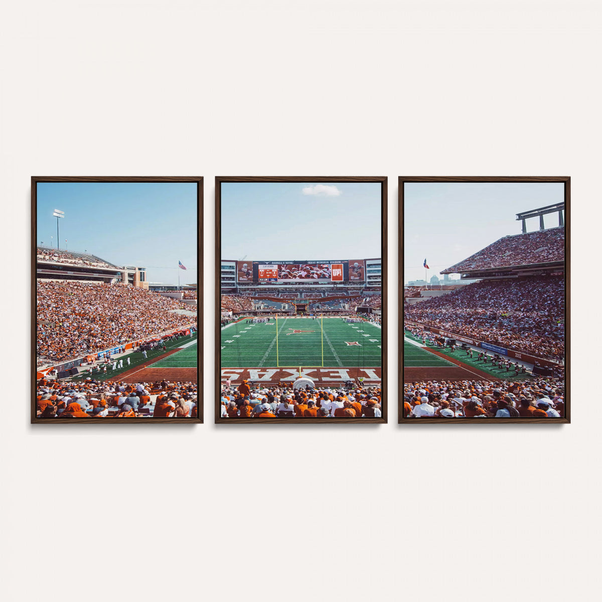 14826-MGV-CV-36X24 - Framed Texas Memorial Stadium Canvas, University of Texas Longhorns Football Team Print - Austin