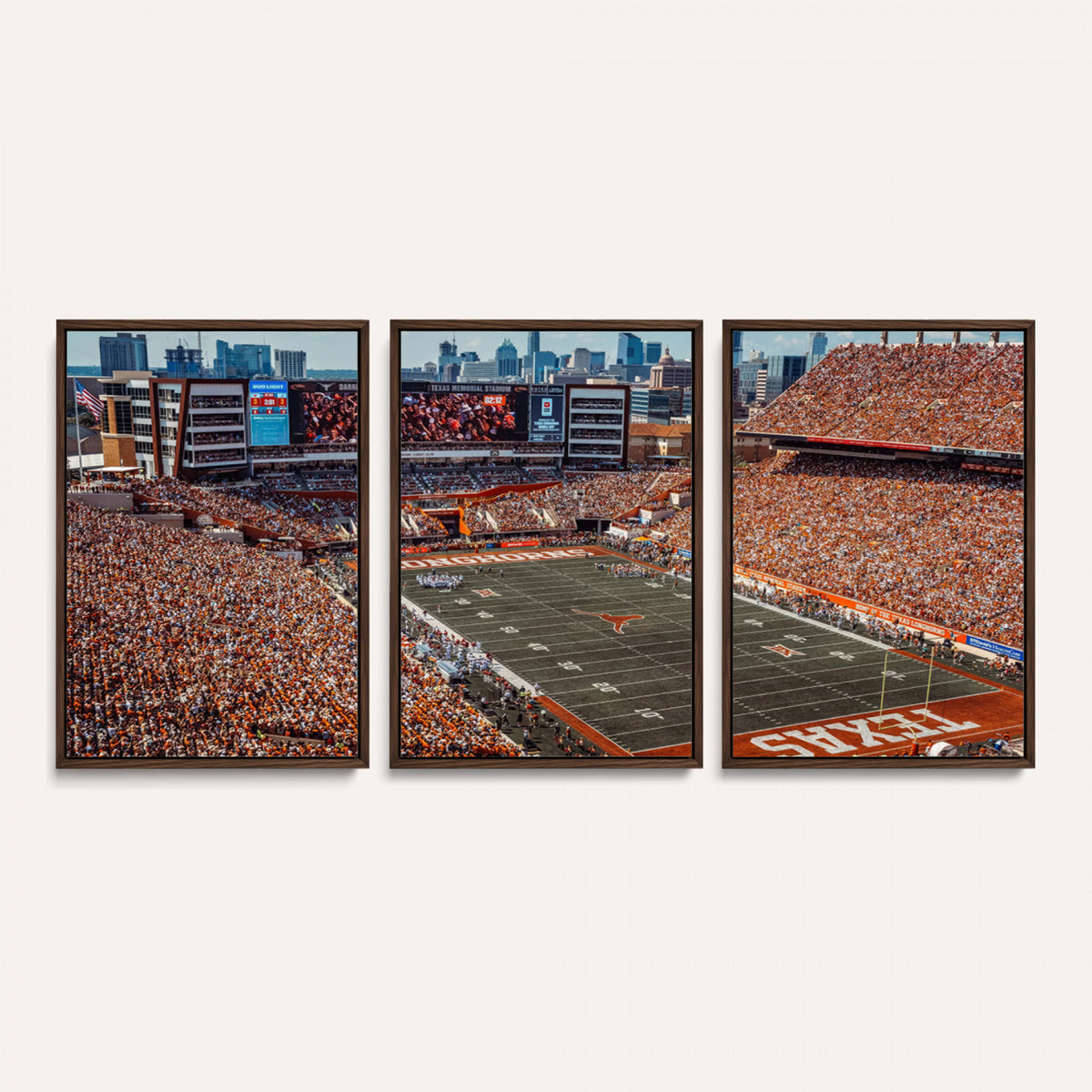 92103-MGV-CV-36X24 - University of Texas Longhorns Football Team Print - Austin Darrell K Royal-Texas Memorial Stadium