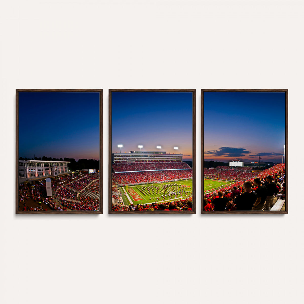 76202-MGV-CV-36X24 - Wolfpack Football Team Wall Art Print - Raleigh Carter-Finley Stadium Wall Art Canvas Print