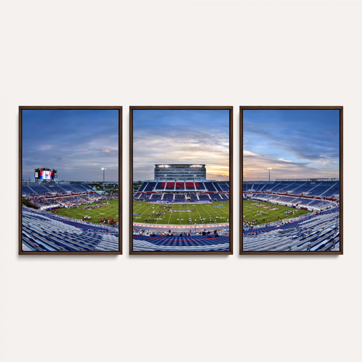 69559-MGV-CV-36X24 - Florida Atlantic University Owls Football Team Print - Boca Raton FAU Stadium Wall Art Canvas Print